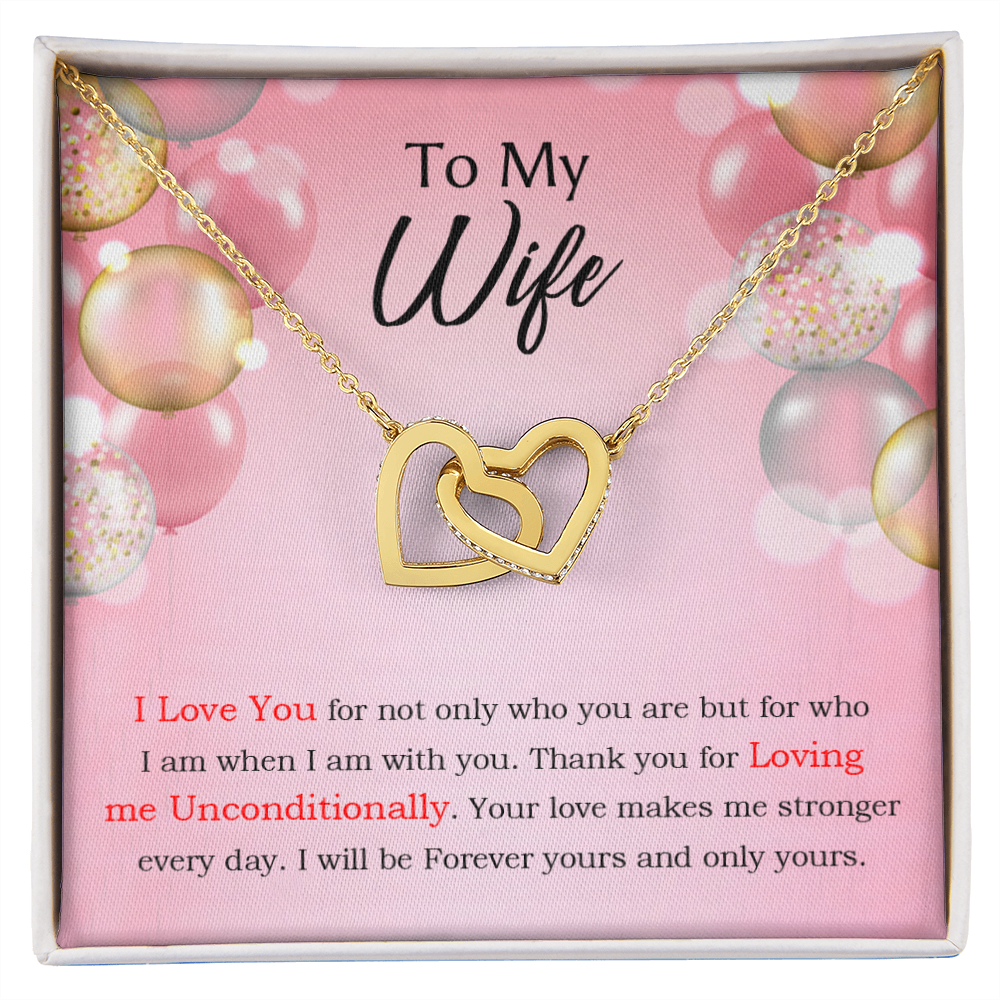 To My Wife Birthday Message Loving Me Unconditionally Inseparable Necklace-Express Your Love Gifts