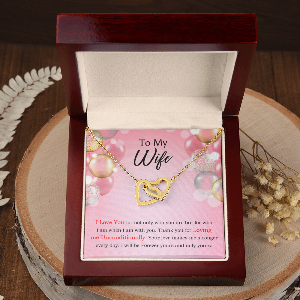 To My Wife Birthday Message Loving Me Unconditionally Inseparable Necklace-Express Your Love Gifts
