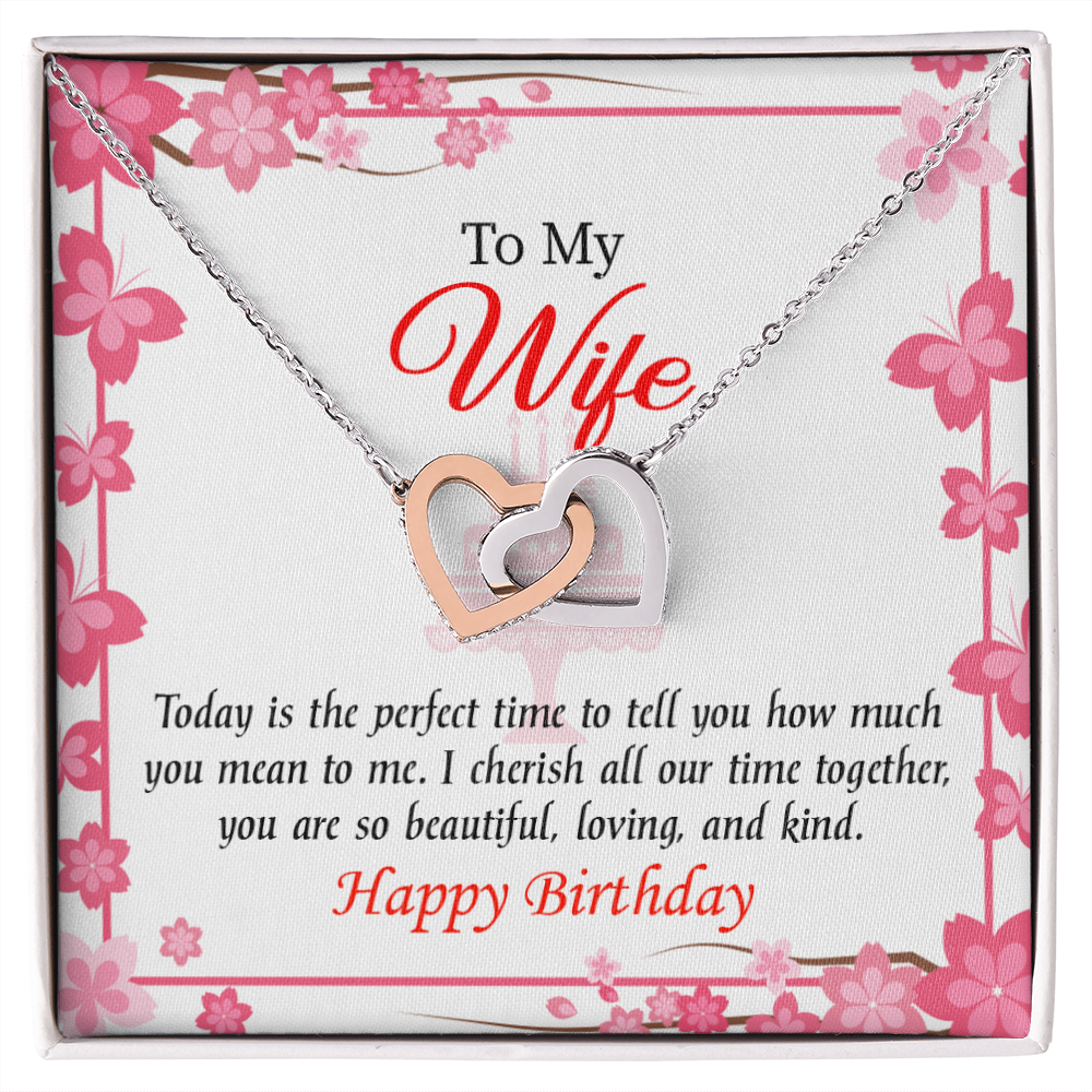 To My Wife Birthday Message Perfect Time Inseparable Necklace-Express Your Love Gifts