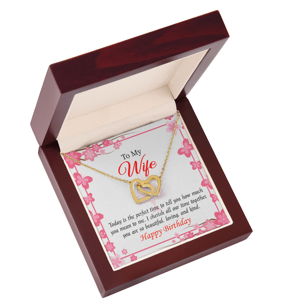 To My Wife Birthday Message Perfect Time Inseparable Necklace-Express Your Love Gifts