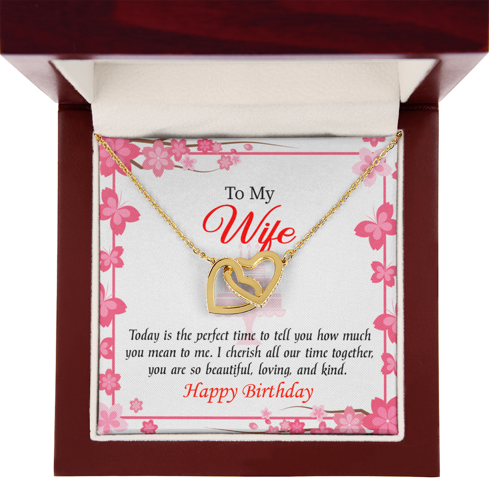 To My Wife Birthday Message Perfect Time Inseparable Necklace-Express Your Love Gifts