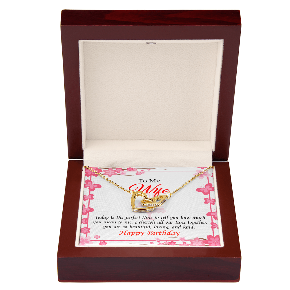 To My Wife Birthday Message Perfect Time Inseparable Necklace-Express Your Love Gifts