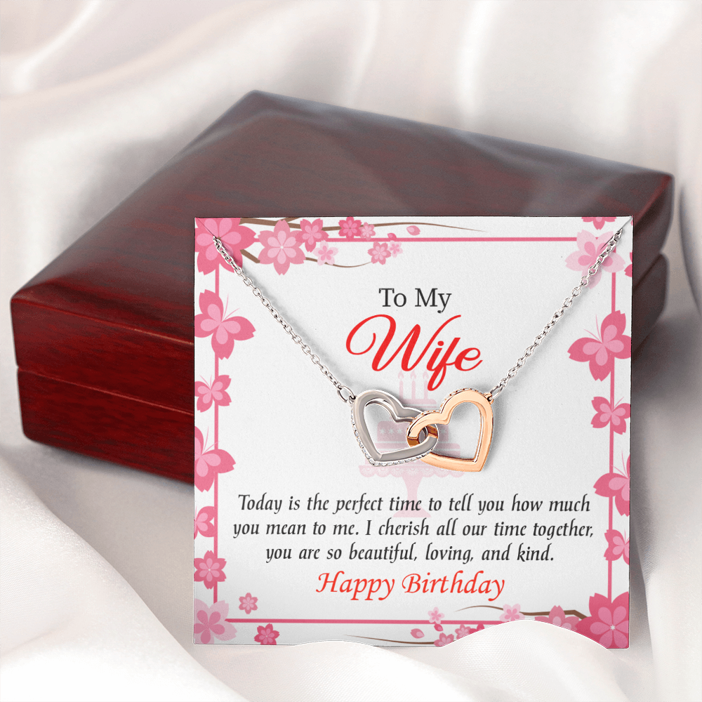 To My Wife Birthday Message Perfect Time Inseparable Necklace-Express Your Love Gifts