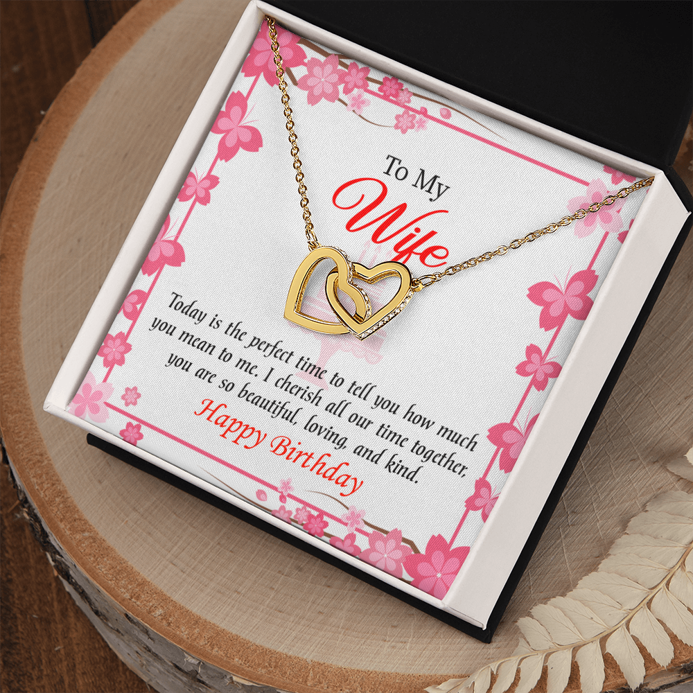 To My Wife Birthday Message Perfect Time Inseparable Necklace-Express Your Love Gifts