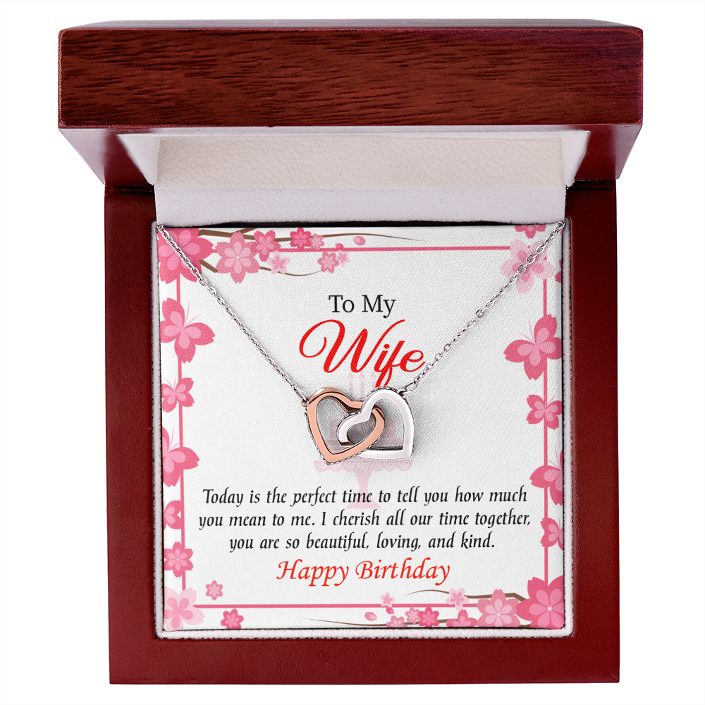 To My Wife Birthday Message Perfect Time Inseparable Necklace-Express Your Love Gifts