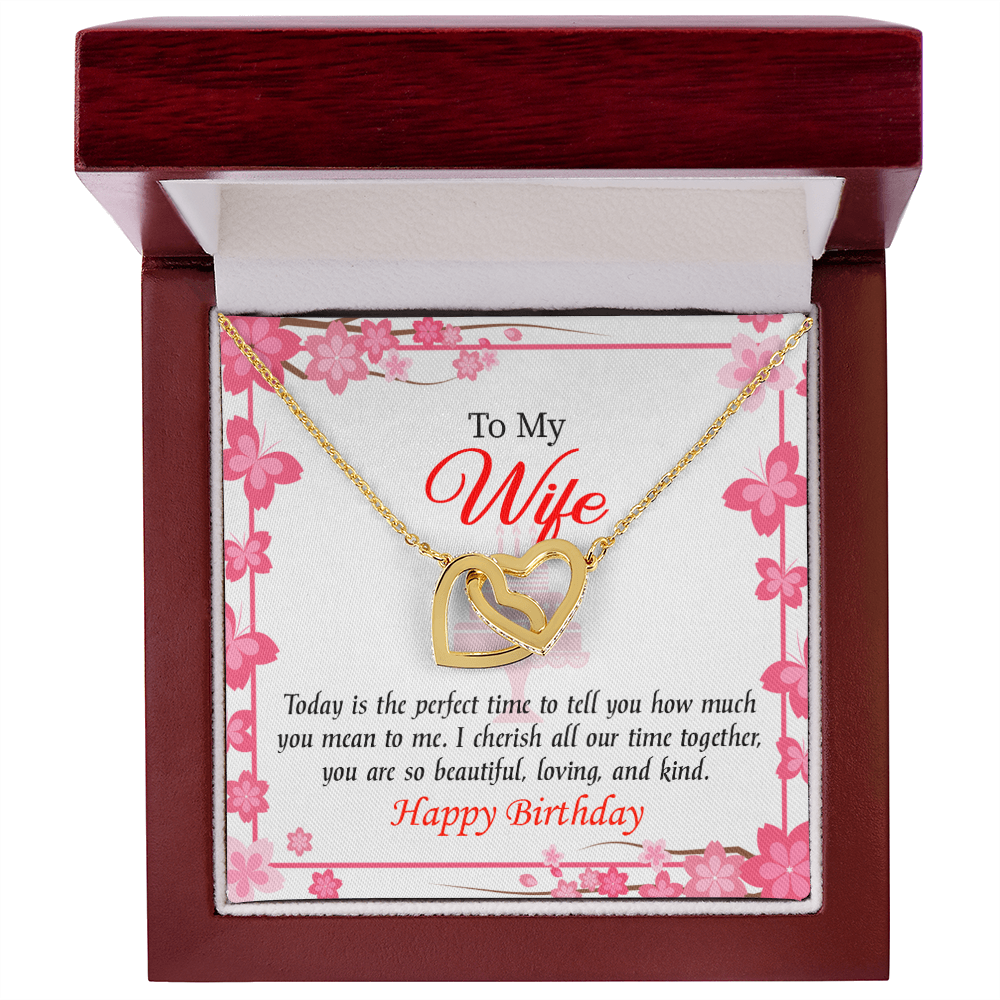 To My Wife Birthday Message Perfect Time Inseparable Necklace-Express Your Love Gifts