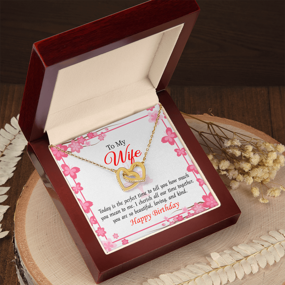 To My Wife Birthday Message Perfect Time Inseparable Necklace-Express Your Love Gifts