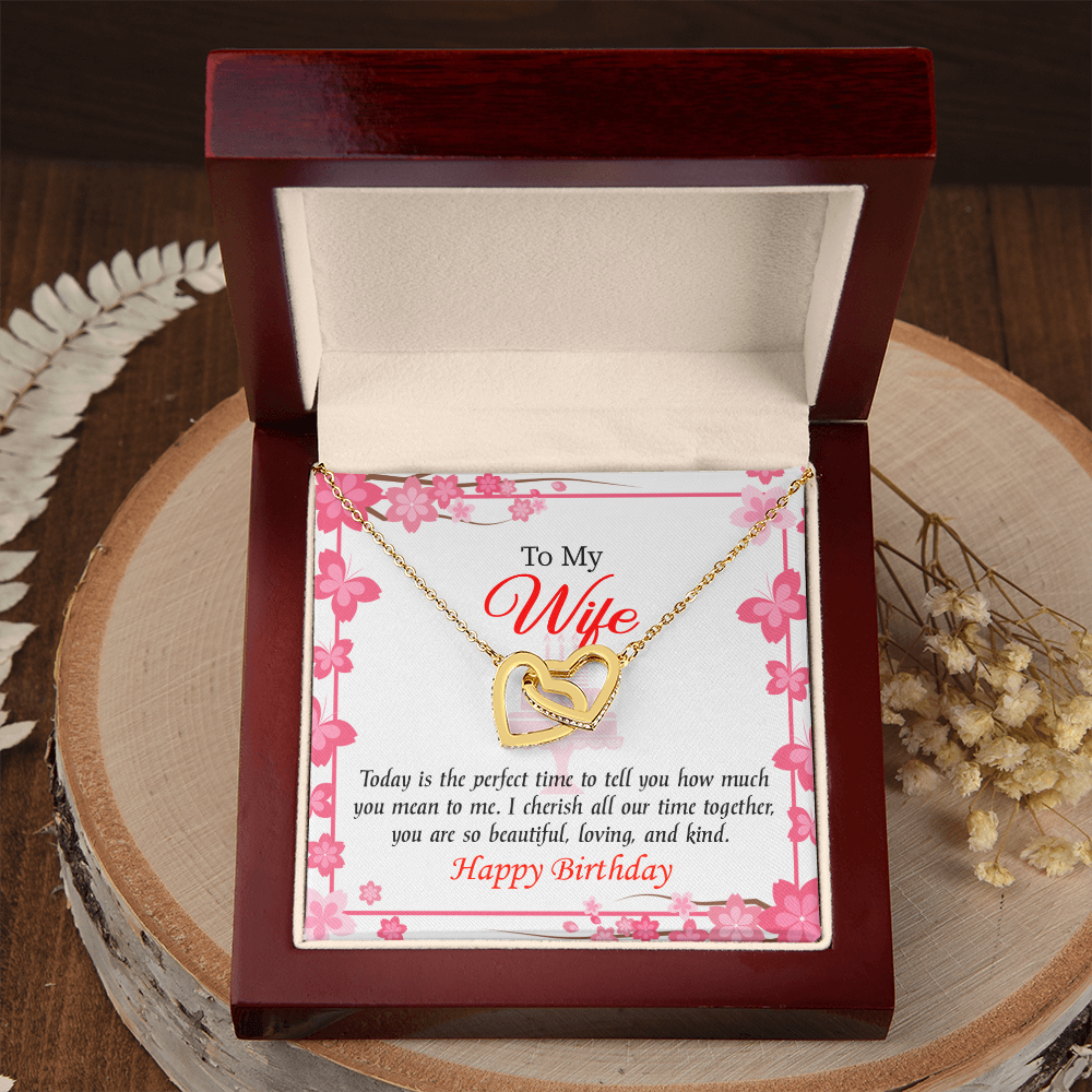 To My Wife Birthday Message Perfect Time Inseparable Necklace-Express Your Love Gifts