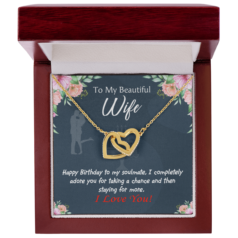 To My Wife Birthday Message Wife I Completely Adore Inseparable Necklace-Express Your Love Gifts