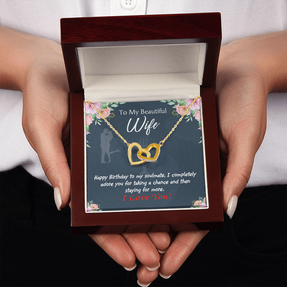To My Wife Birthday Message Wife I Completely Adore Inseparable Necklace-Express Your Love Gifts