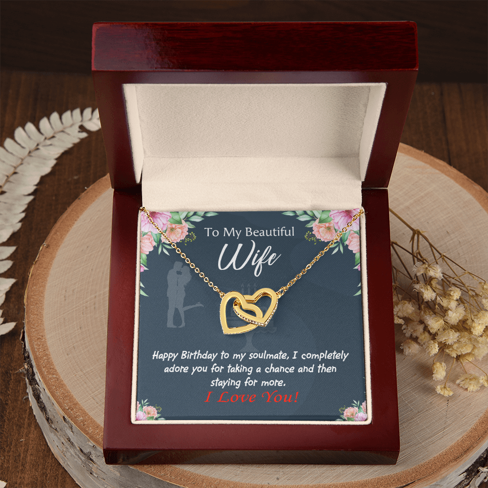 To My Wife Birthday Message Wife I Completely Adore Inseparable Necklace-Express Your Love Gifts
