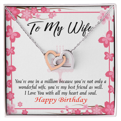 To My Wife Birthday Message Wonderful Best Friend Wife Inseparable Necklace-Express Your Love Gifts