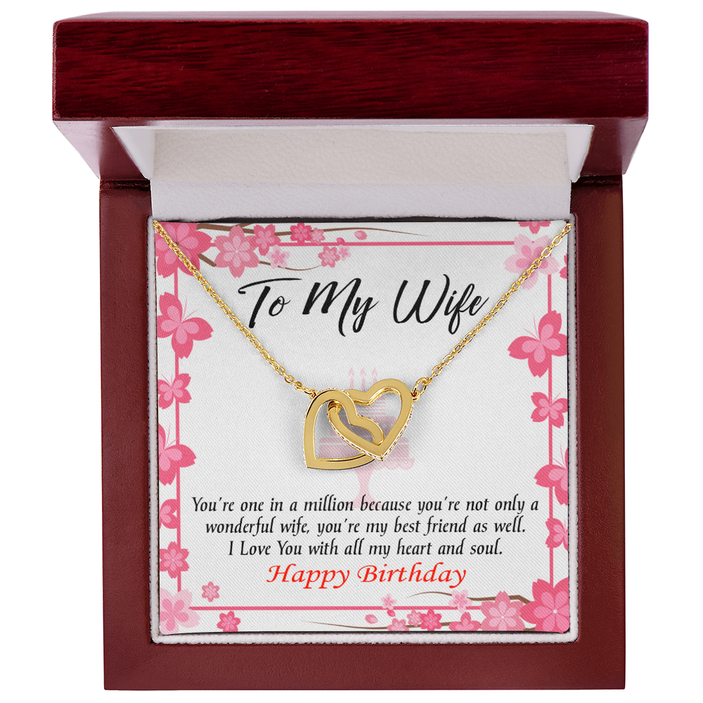 To My Wife Birthday Message Wonderful Best Friend Wife Inseparable Necklace-Express Your Love Gifts