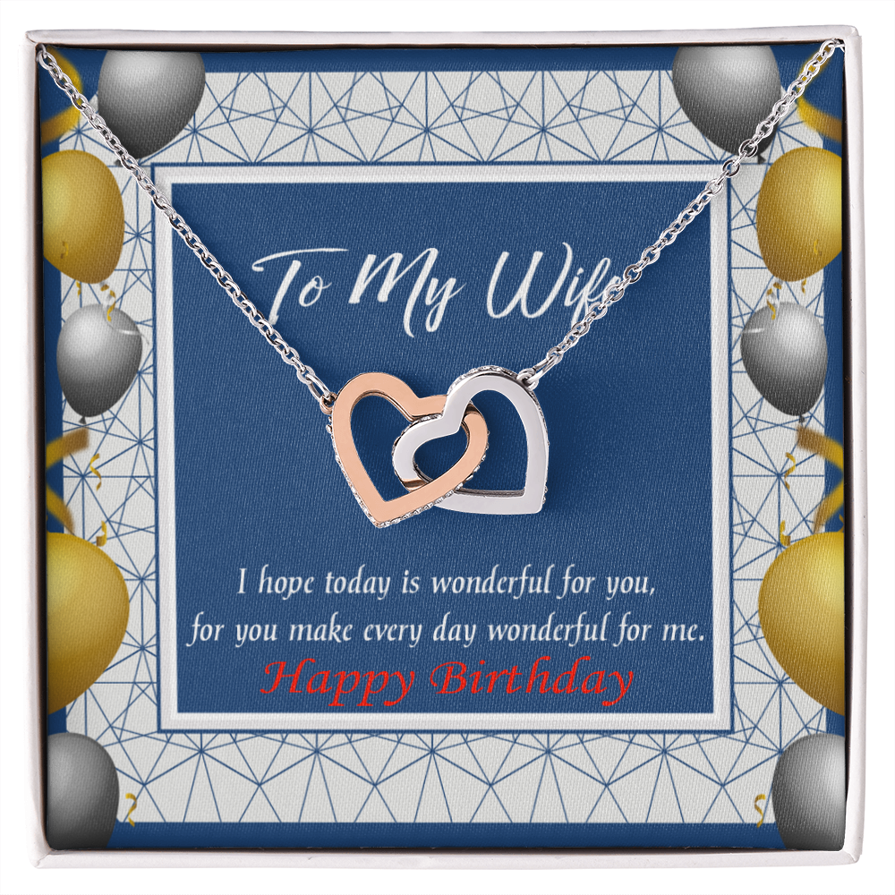 To My Wife Birthday Message You are Wonderful Inseparable Necklace-Express Your Love Gifts