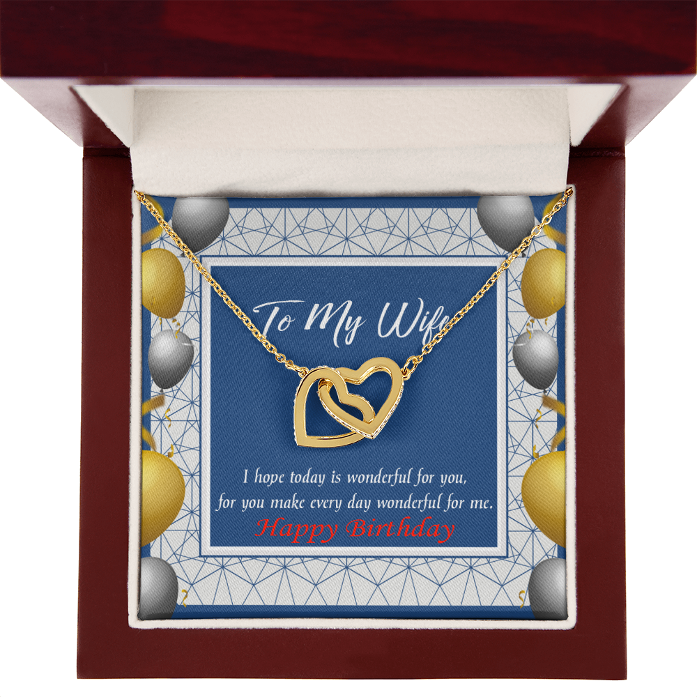 To My Wife Birthday Message You are Wonderful Inseparable Necklace-Express Your Love Gifts
