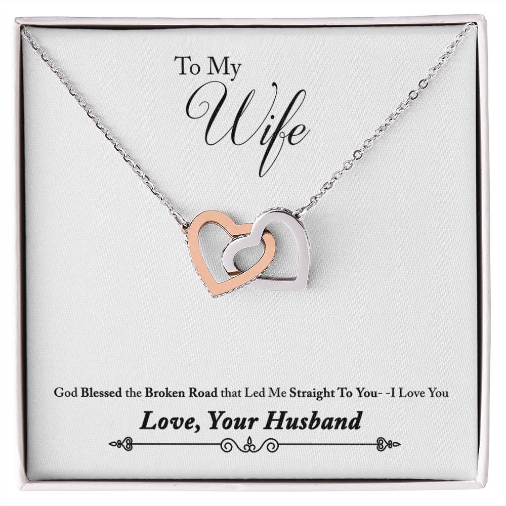 To My Wife Bleesed the Broken Road Inseparable Necklace-Express Your Love Gifts