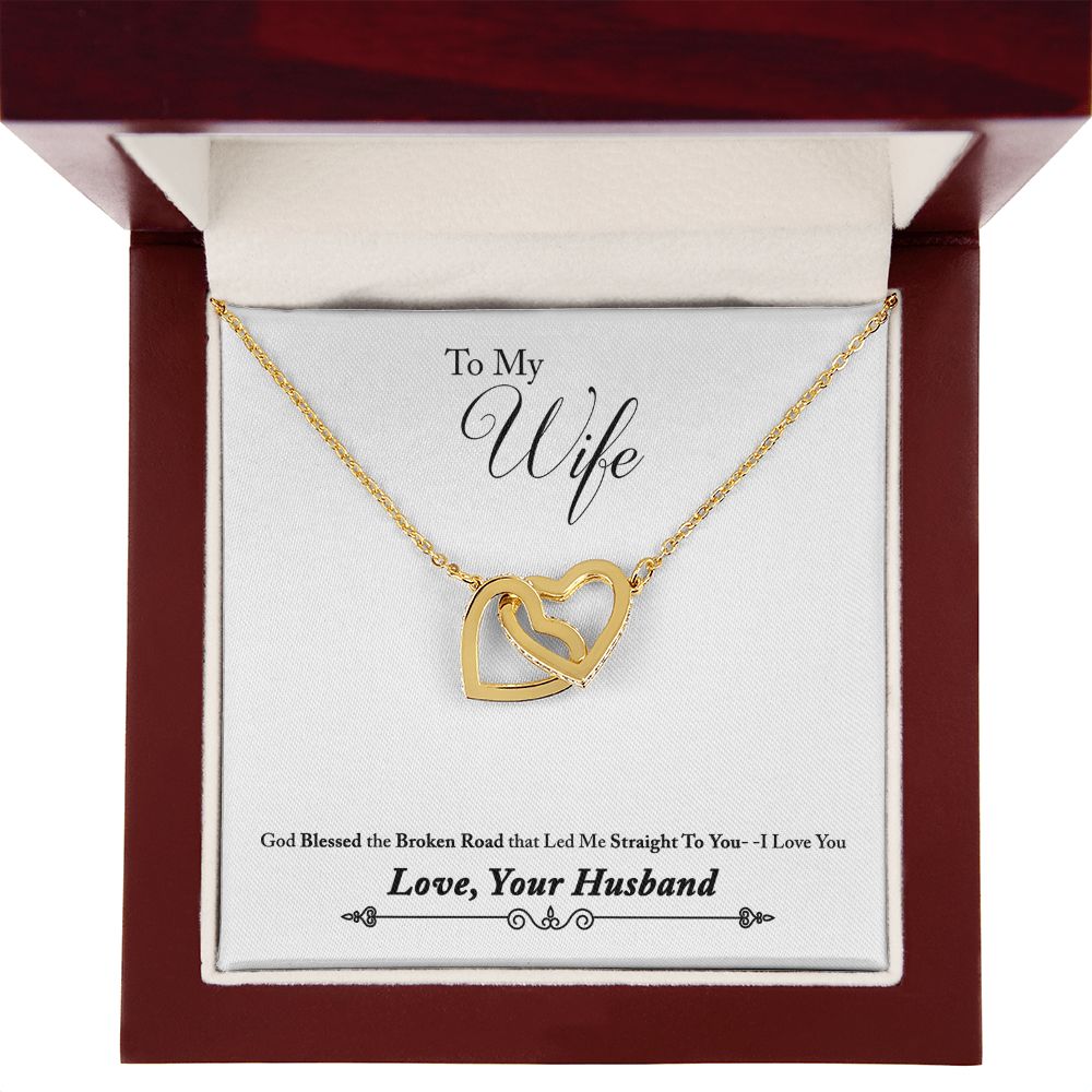 To My Wife Bleesed the Broken Road Inseparable Necklace-Express Your Love Gifts