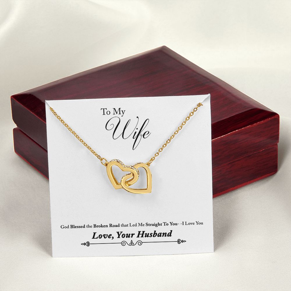 To My Wife Bleesed the Broken Road Inseparable Necklace-Express Your Love Gifts