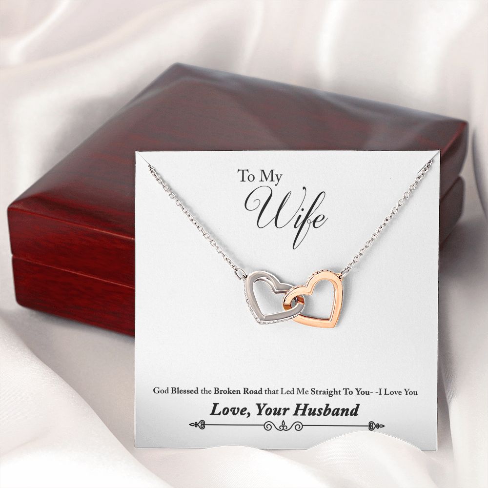 To My Wife Bleesed the Broken Road Inseparable Necklace-Express Your Love Gifts