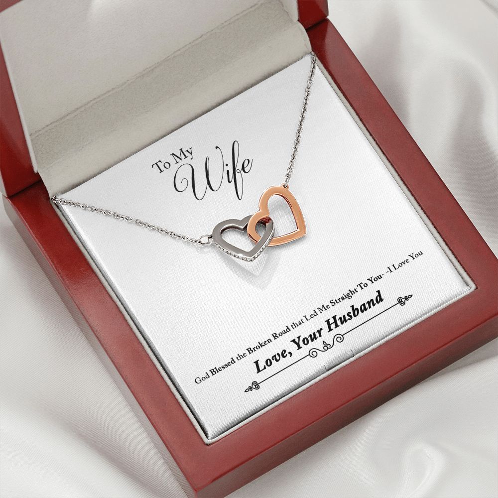 To My Wife Bleesed the Broken Road Inseparable Necklace-Express Your Love Gifts