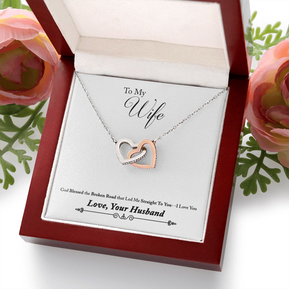 To My Wife Bleesed the Broken Road Inseparable Necklace-Express Your Love Gifts