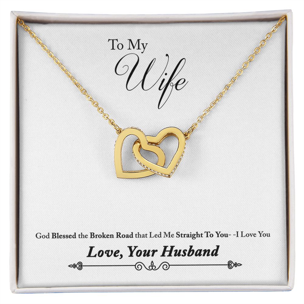 To My Wife Bleesed the Broken Road Inseparable Necklace-Express Your Love Gifts