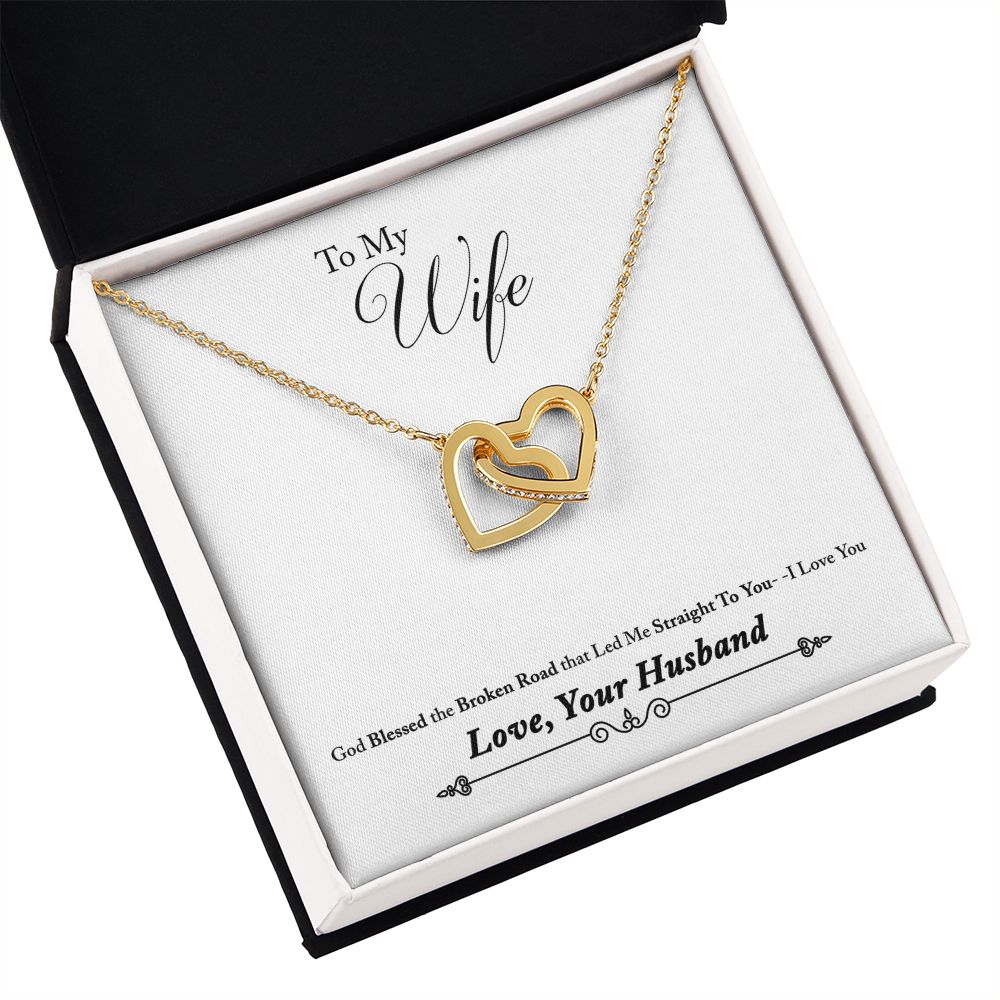 To My Wife Bleesed the Broken Road Inseparable Necklace-Express Your Love Gifts