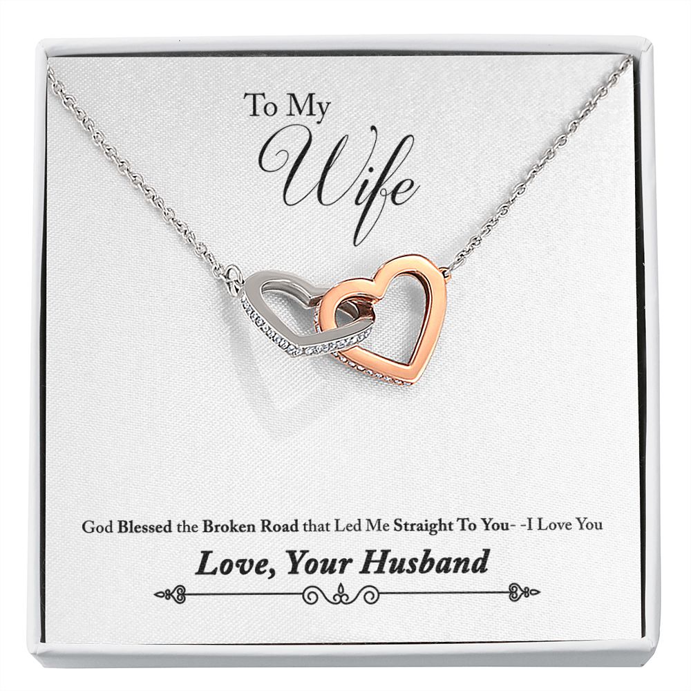 To My Wife Bleesed the Broken Road Inseparable Necklace-Express Your Love Gifts