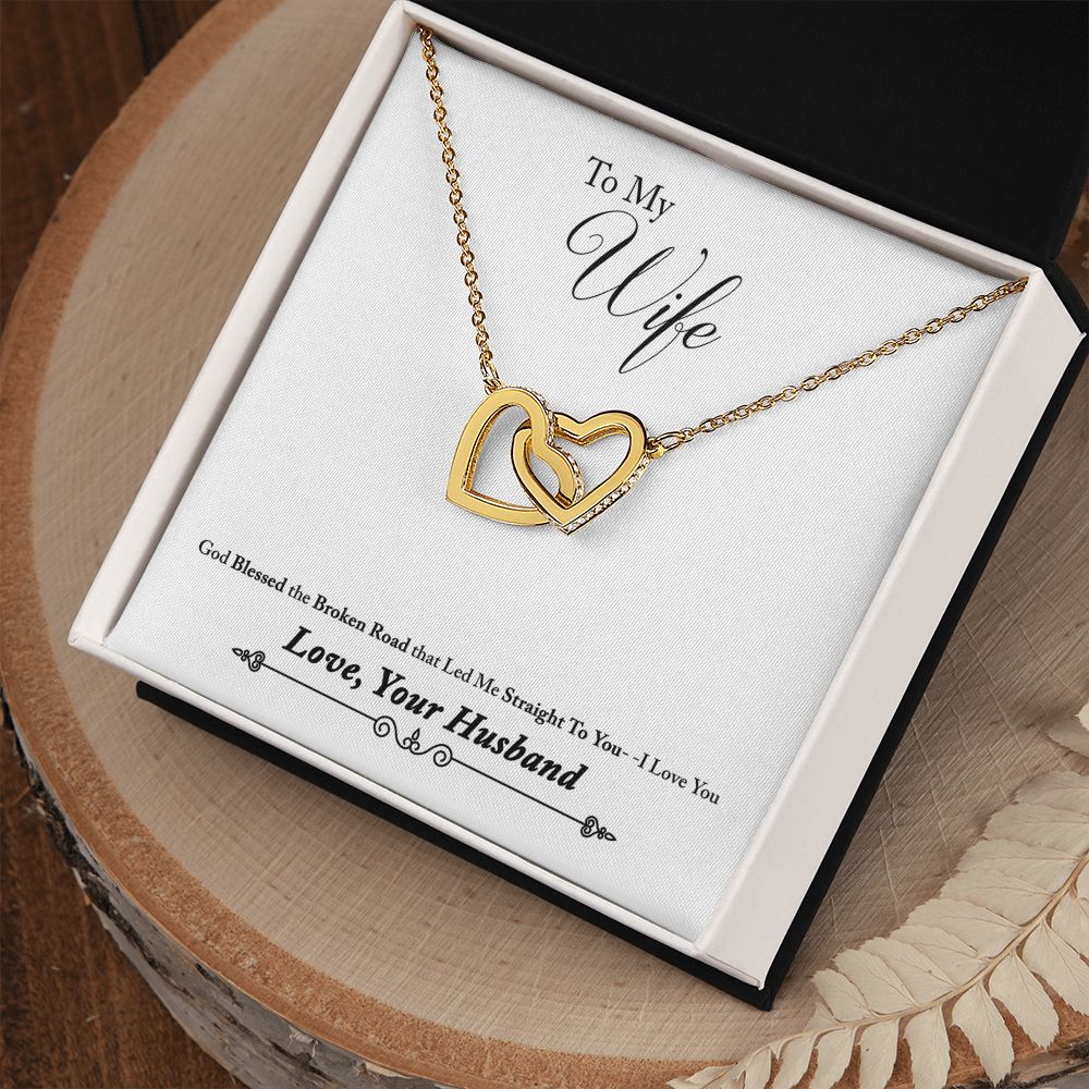 To My Wife Bleesed the Broken Road Inseparable Necklace-Express Your Love Gifts