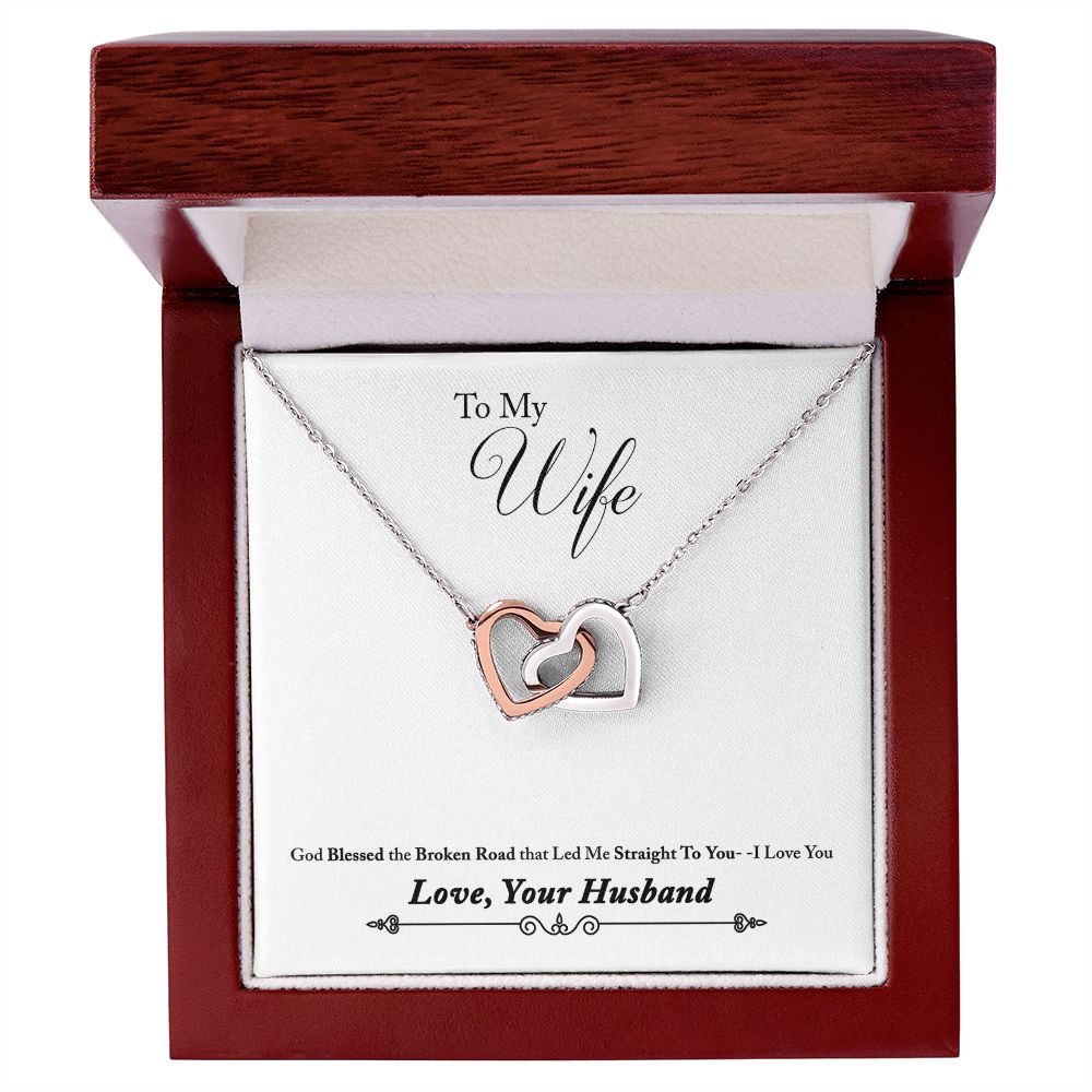 To My Wife Bleesed the Broken Road Inseparable Necklace-Express Your Love Gifts