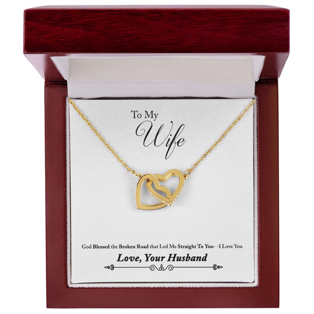 To My Wife Bleesed the Broken Road Inseparable Necklace-Express Your Love Gifts