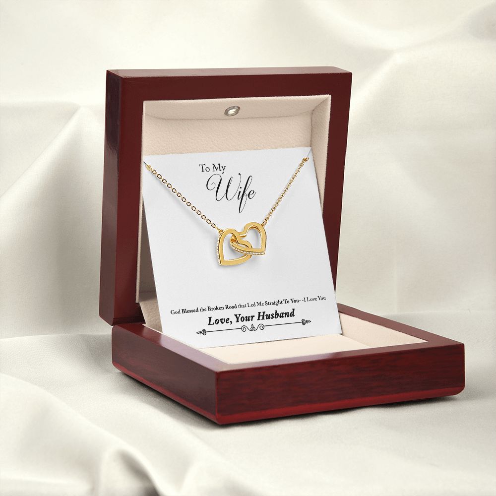 To My Wife Bleesed the Broken Road Inseparable Necklace-Express Your Love Gifts