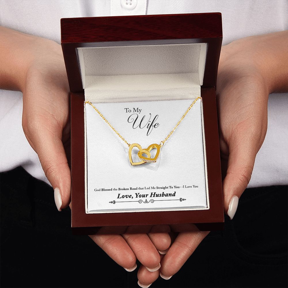 To My Wife Bleesed the Broken Road Inseparable Necklace-Express Your Love Gifts