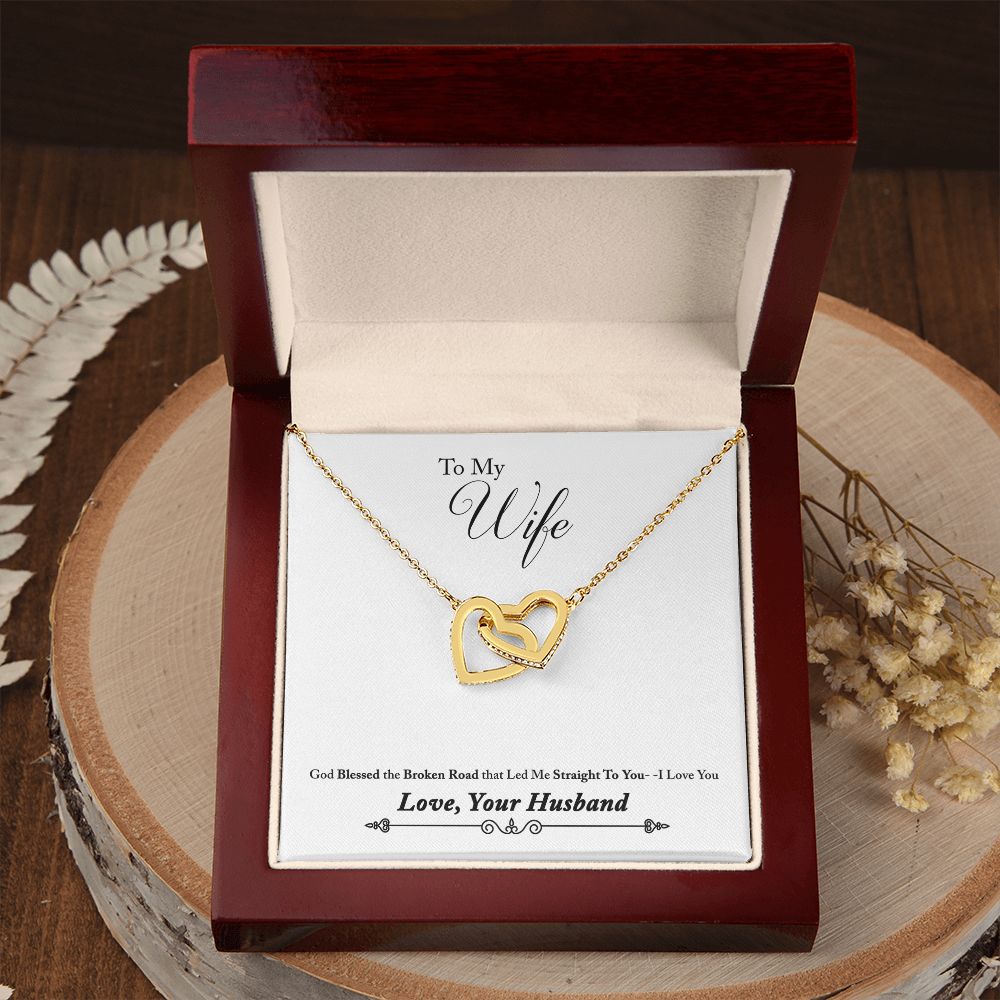 To My Wife Bleesed the Broken Road Inseparable Necklace-Express Your Love Gifts