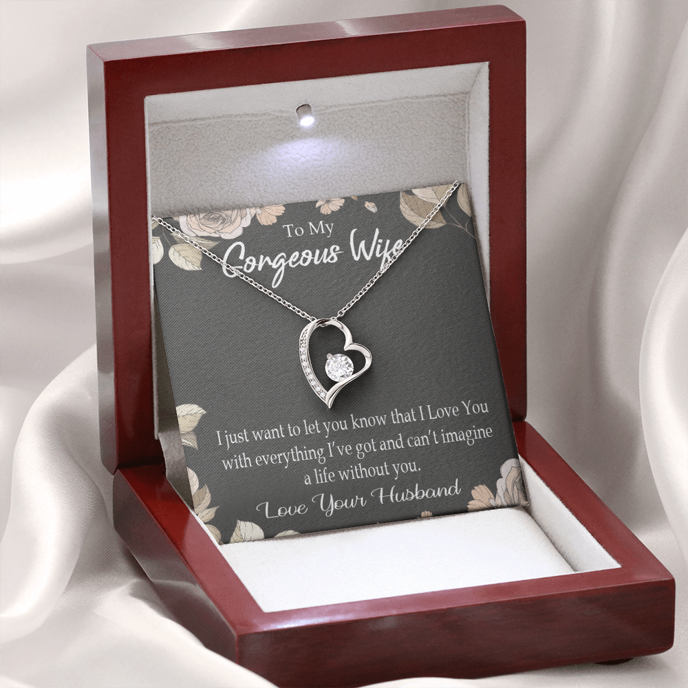 To My Wife Can’t Imagine a Life Without You Forever Necklace w Message Card-Express Your Love Gifts