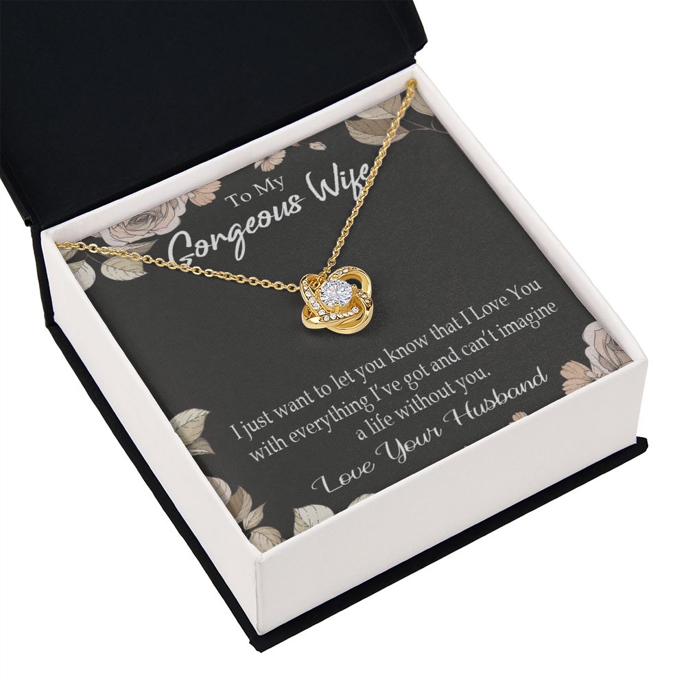 To My Wife Can’t Imagine a Life Without You Infinity Knot Necklace Message Card-Express Your Love Gifts