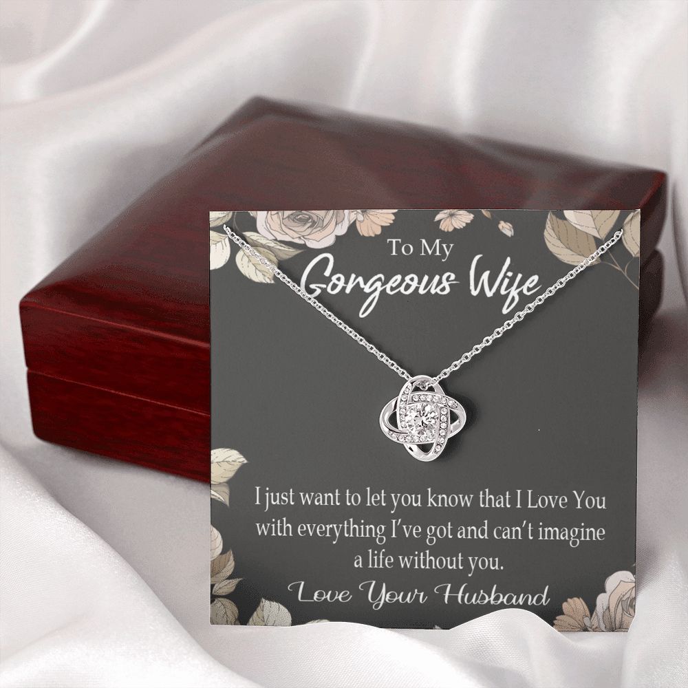 To My Wife Can’t Imagine a Life Without You Infinity Knot Necklace Message Card-Express Your Love Gifts