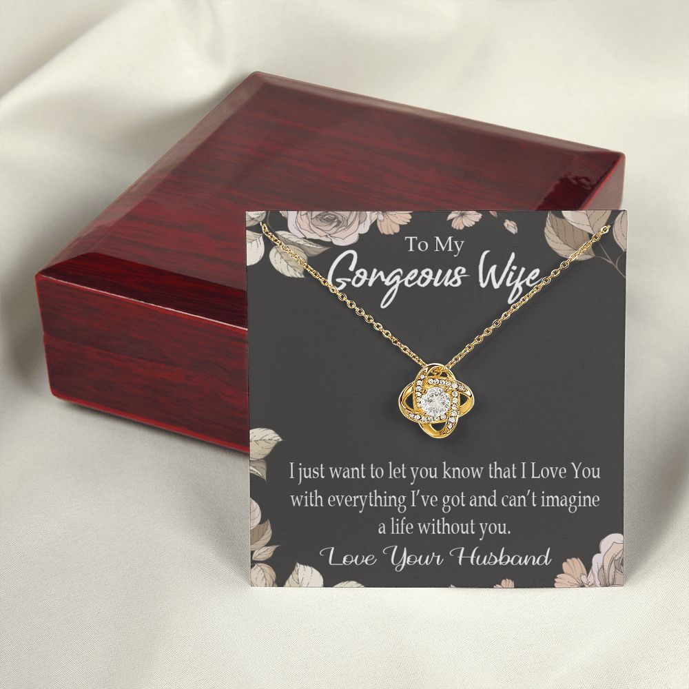 To My Wife Can’t Imagine a Life Without You Infinity Knot Necklace Message Card-Express Your Love Gifts