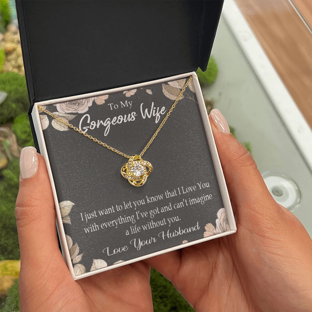 To My Wife Can’t Imagine a Life Without You Infinity Knot Necklace Message Card-Express Your Love Gifts