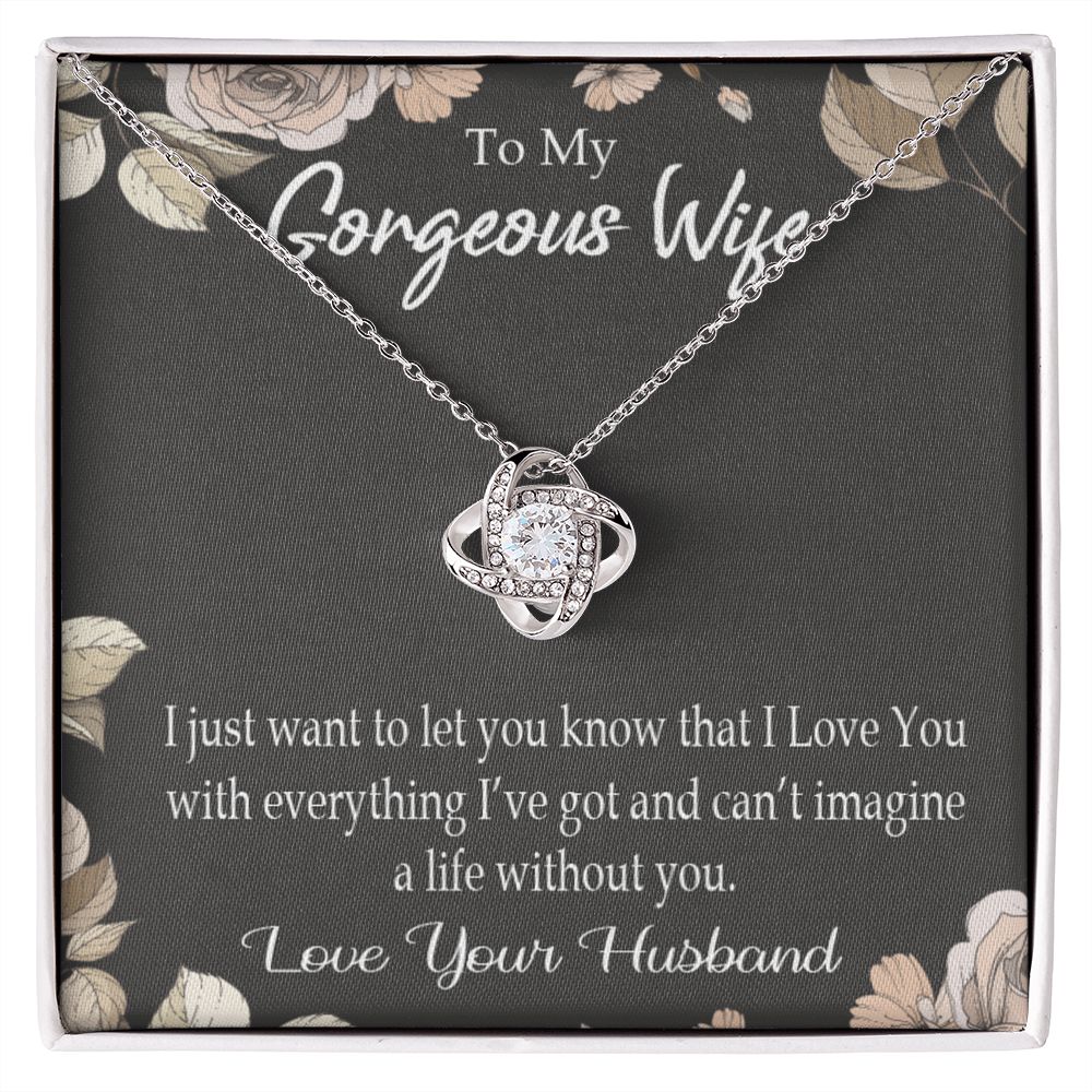To My Wife Can’t Imagine a Life Without You Infinity Knot Necklace Message Card-Express Your Love Gifts