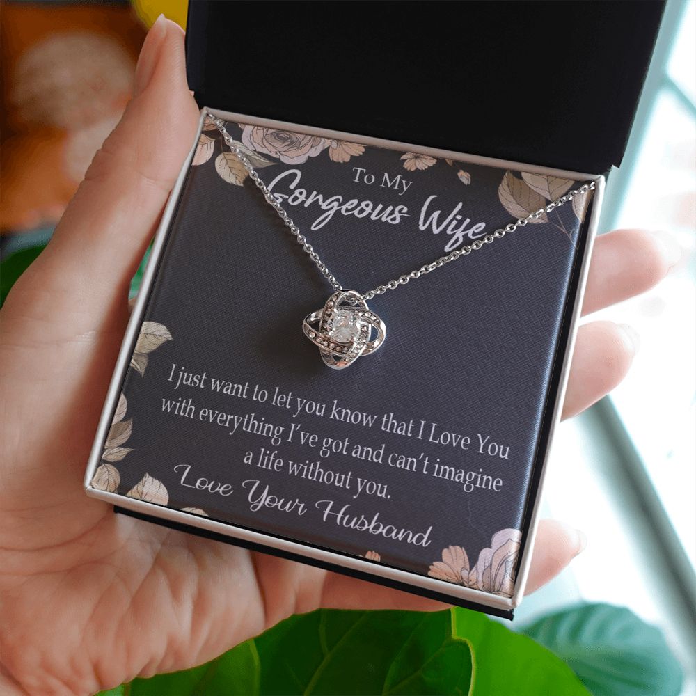 To My Wife Can’t Imagine a Life Without You Infinity Knot Necklace Message Card-Express Your Love Gifts