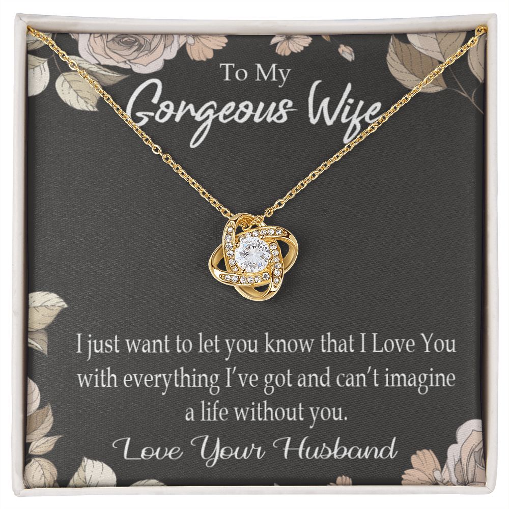 To My Wife Can’t Imagine a Life Without You Infinity Knot Necklace Message Card-Express Your Love Gifts