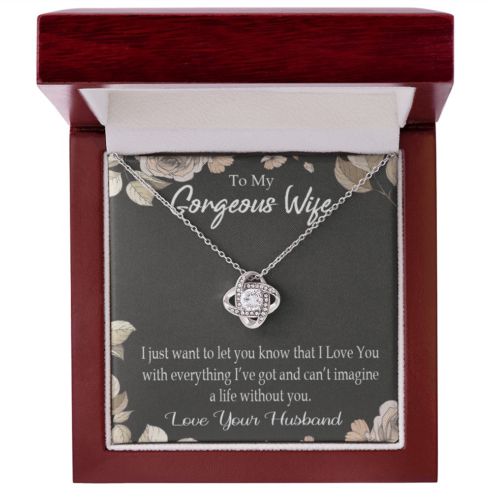 To My Wife Can’t Imagine a Life Without You Infinity Knot Necklace Message Card-Express Your Love Gifts