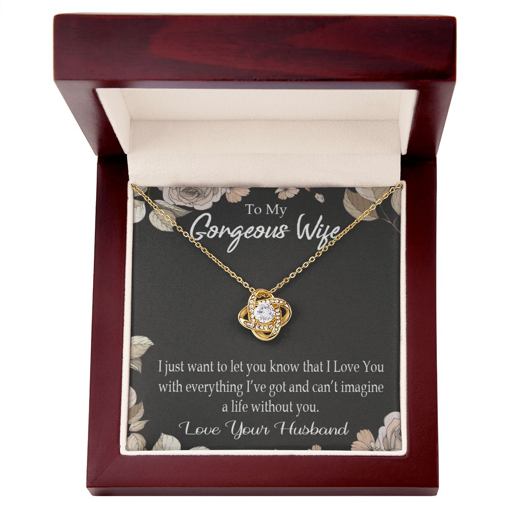 To My Wife Can’t Imagine a Life Without You Infinity Knot Necklace Message Card-Express Your Love Gifts