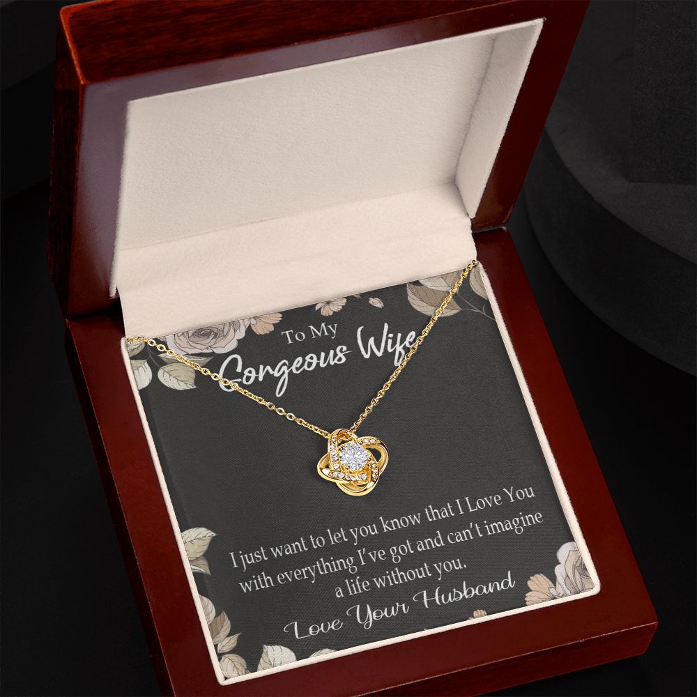 To My Wife Can’t Imagine a Life Without You Infinity Knot Necklace Message Card-Express Your Love Gifts