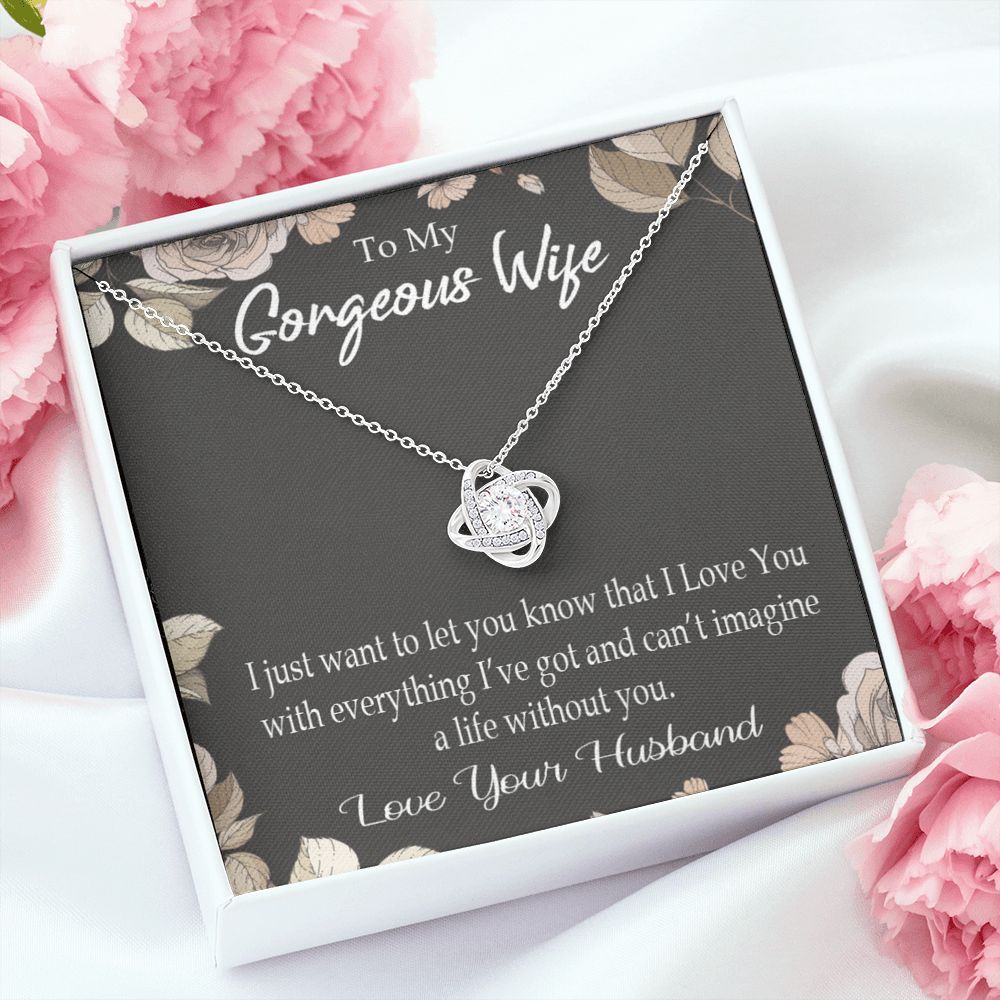 To My Wife Can’t Imagine a Life Without You Infinity Knot Necklace Message Card-Express Your Love Gifts