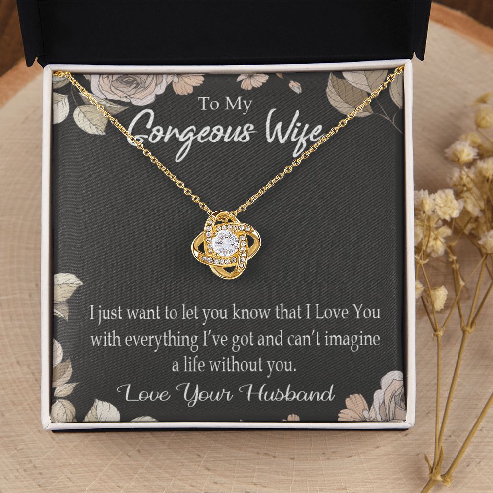 To My Wife Can’t Imagine a Life Without You Infinity Knot Necklace Message Card-Express Your Love Gifts