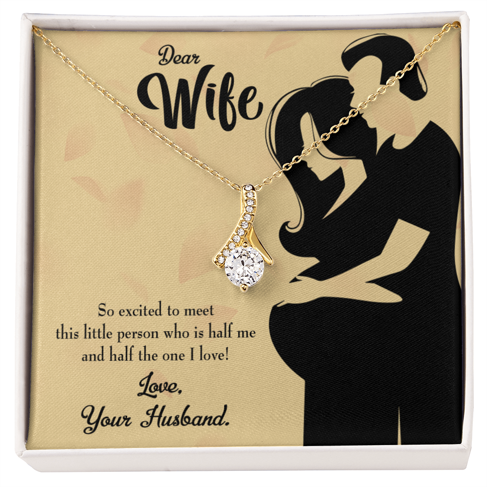 To My Wife Dear Wife Baby Coming Alluring Ribbon Necklace Message Card-Express Your Love Gifts