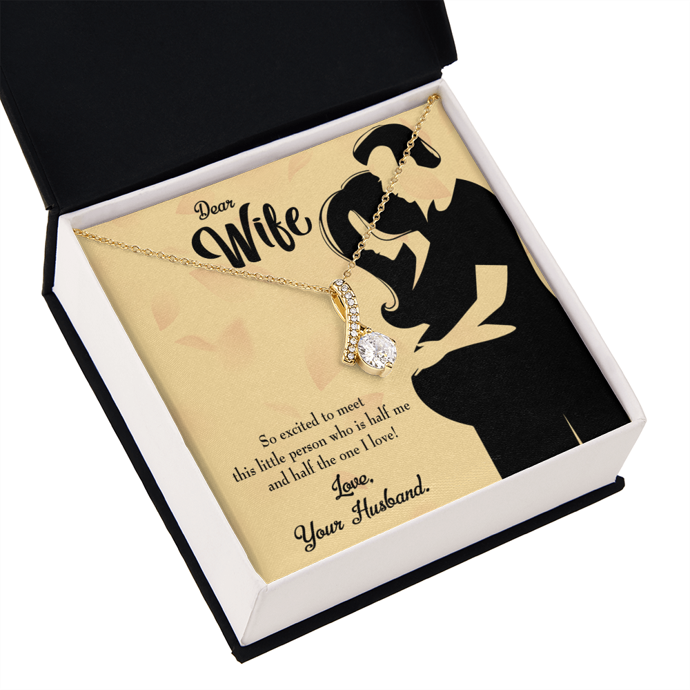 To My Wife Dear Wife Baby Coming Alluring Ribbon Necklace Message Card-Express Your Love Gifts