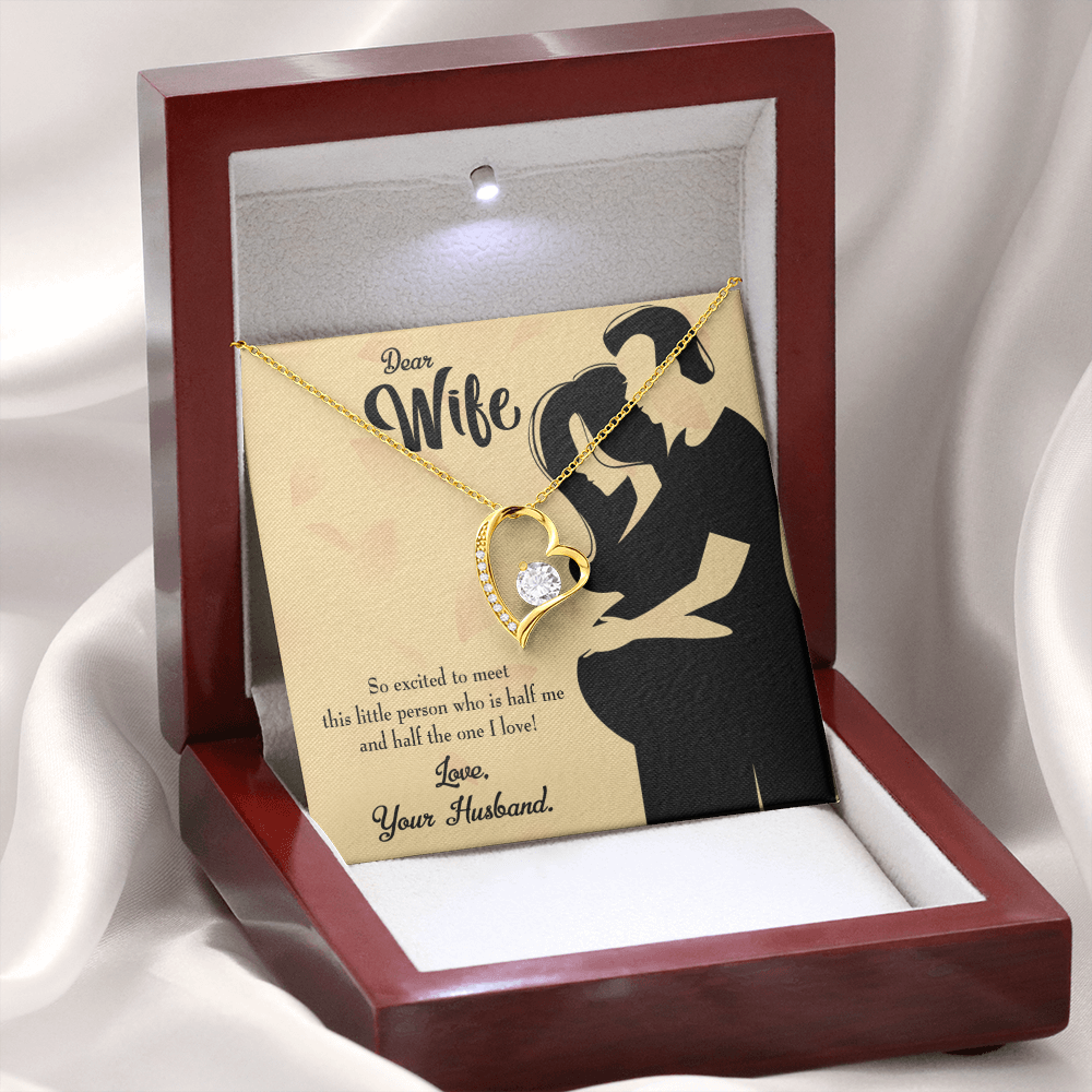 To My Wife Dear Wife Baby Coming Forever Necklace w Message Card-Express Your Love Gifts